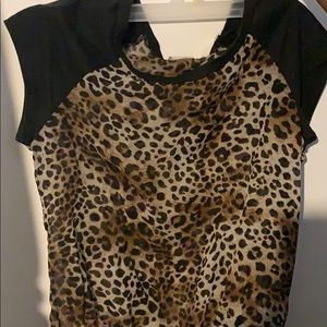 See thru cheetah print shirt